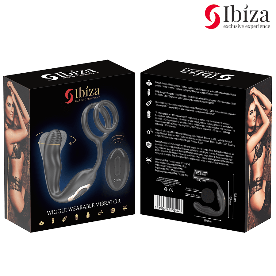 IBIZA - WIGGLE PLUG ANAL ROTADOR CONTROL REMOTO CON VIBRO - PERINEO Y ANILLAS POTENCIADORAS DE PENE - Lover Dreams