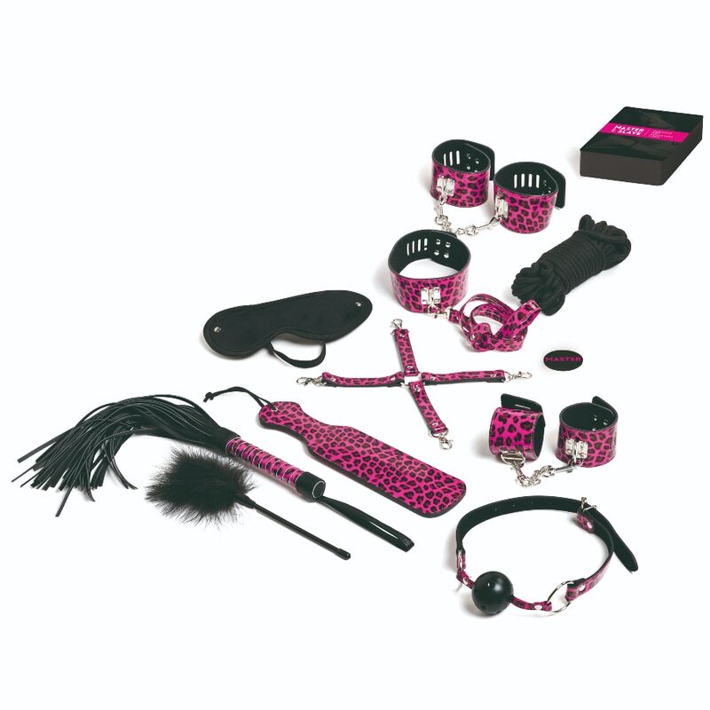 Juego de 13 Accesorios Bondage en Color Magenta - Tease & Please