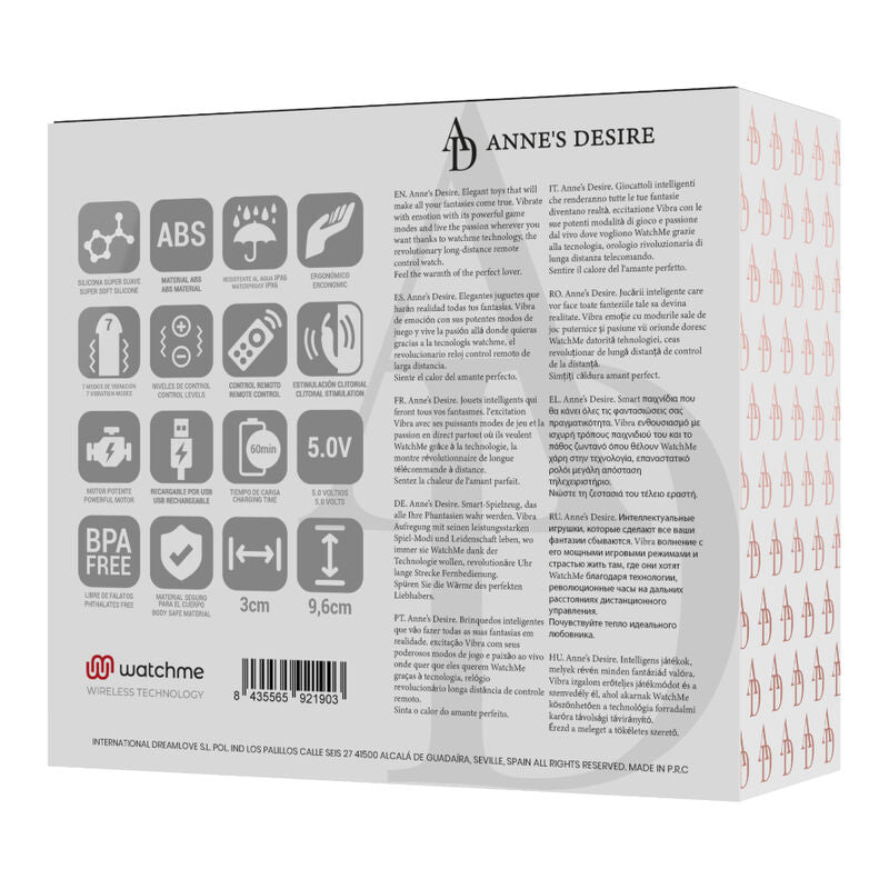 Panty Vibrador Negro con Tecnología WatchMe - Colección Anne's Desire