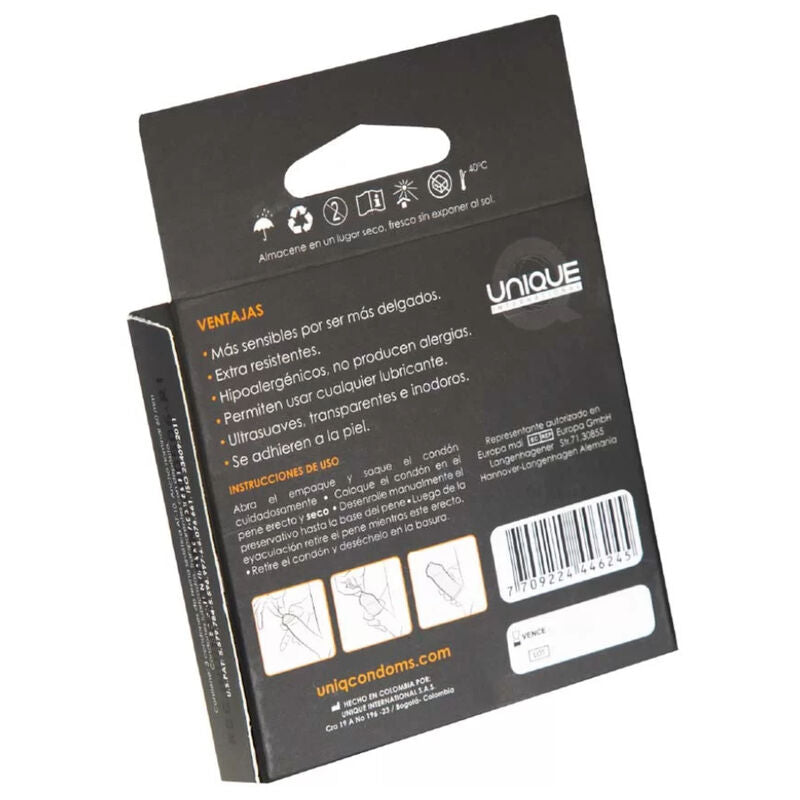 Preservativos Sin Látex UNIQ Classic - Pack de 3 Unidades