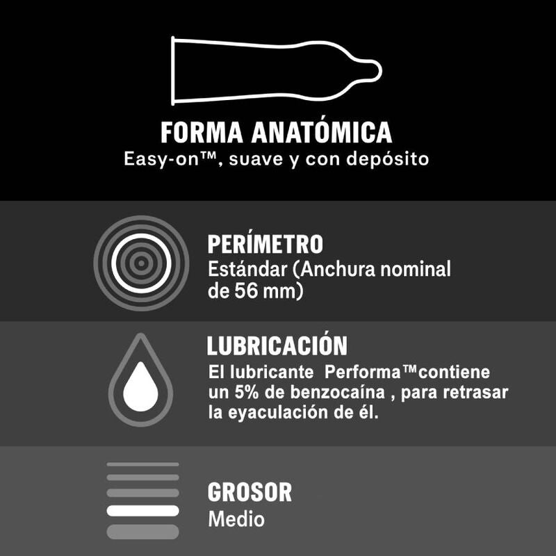 Durex Placer Prolongado - Preservativos Retardantes 12 Unidades para Mayor Duración