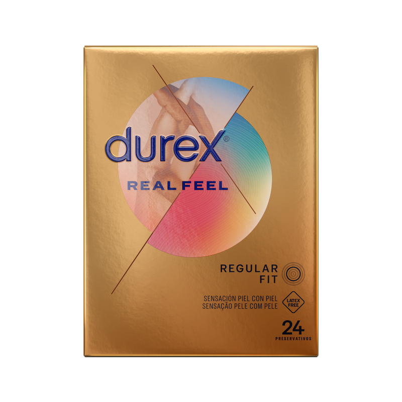 Durex RealFeel: Condones de Sensación Natural sin Látex para Máximo Placer - 24 Unidades