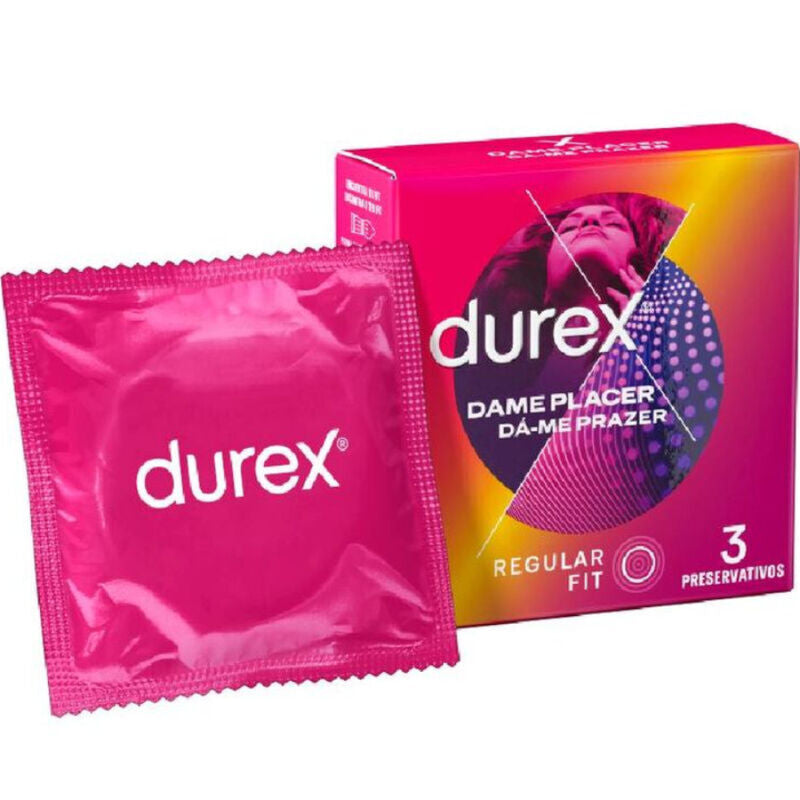 Durex Dame Placer - Condones para Máximo Disfrute 3 Unidades