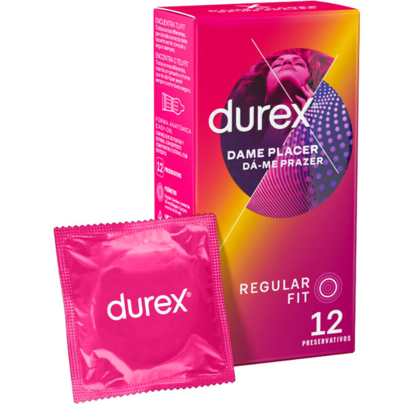 Durex Dame Placer Preservativos - Pack de 12 Unidades para Máximo Disfrute