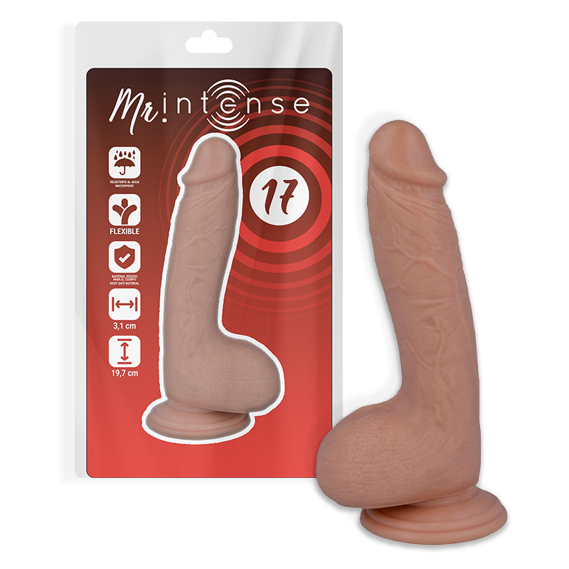 Dildo Realista MR INTENSE de 19.7 cm - Pene de Silicona de 4.1 cm de Diámetro