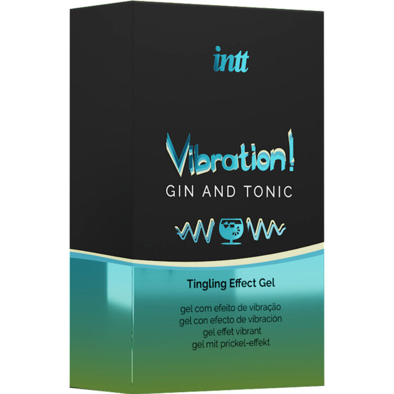 Gel Estimulante Vibration Gin&Tonic INTT con Sabor Refrescante a Gintónic - 15 ml Besable y Apto para Sexo Oral, Penetración y Masturbación