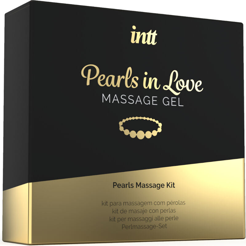 Kit de Masaje Pearls In Love de INTT: Gel de Silicona y Collar de Perlas para Experiencias Elegantes y Sofisticadas