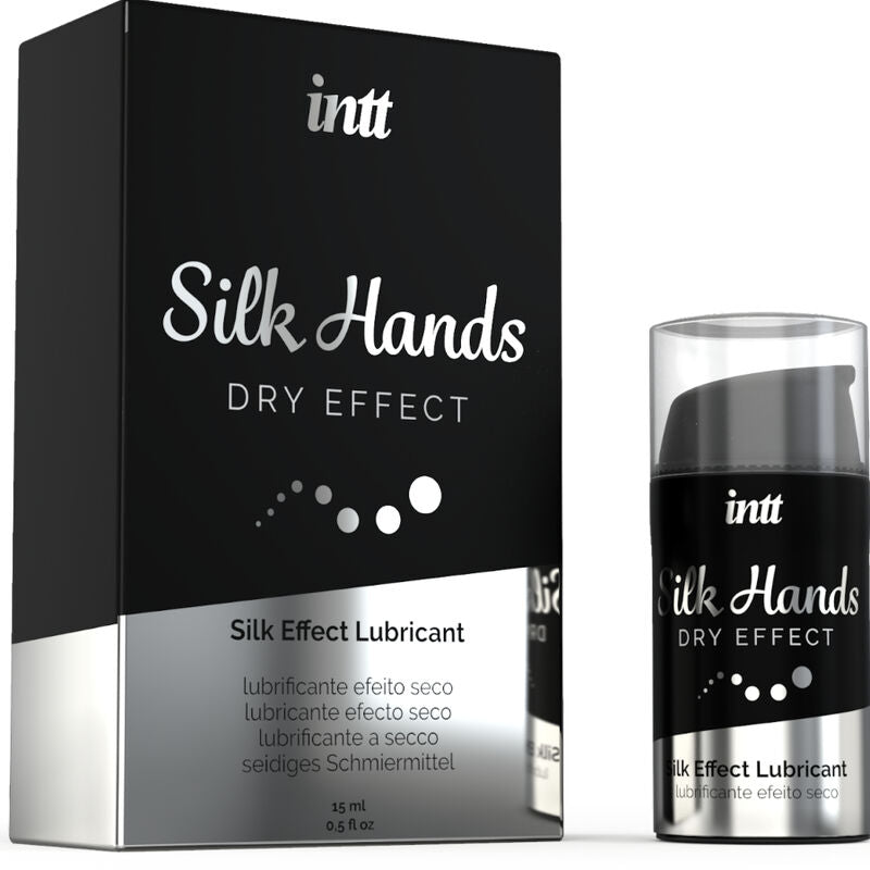 Gel Lubricante de Silicona Silk Hands INTT - Deslizante, Suave y Apto para Agua, 15 ml