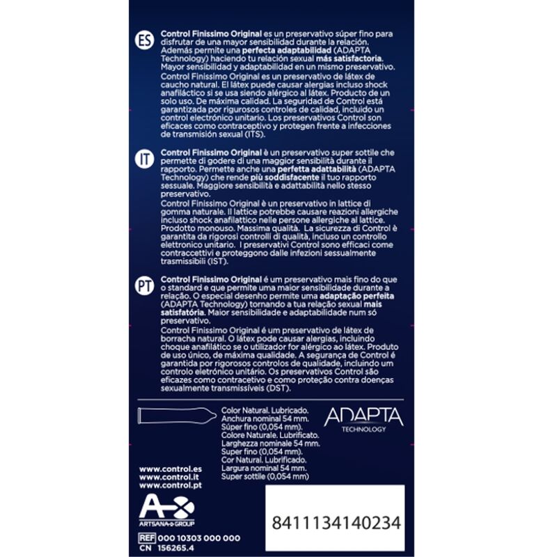 Preservativos Finissimo Control - Pack de 12 unidades