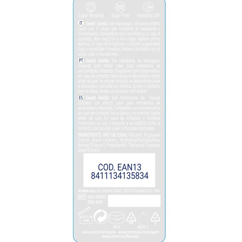 Gel Masaje y Placer 2 en 1 Control Madagascar Sweetness 200 ml - Relajación y Sensualidad