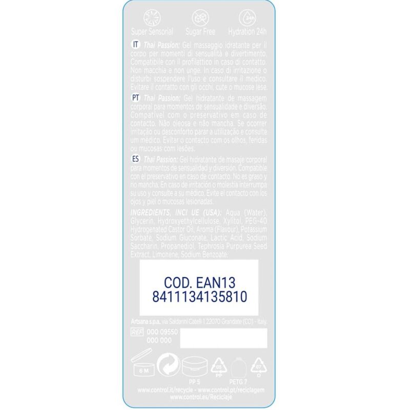 Aceite de Masaje y Placer Thai Passion 2 en 1 - Control 200 ml