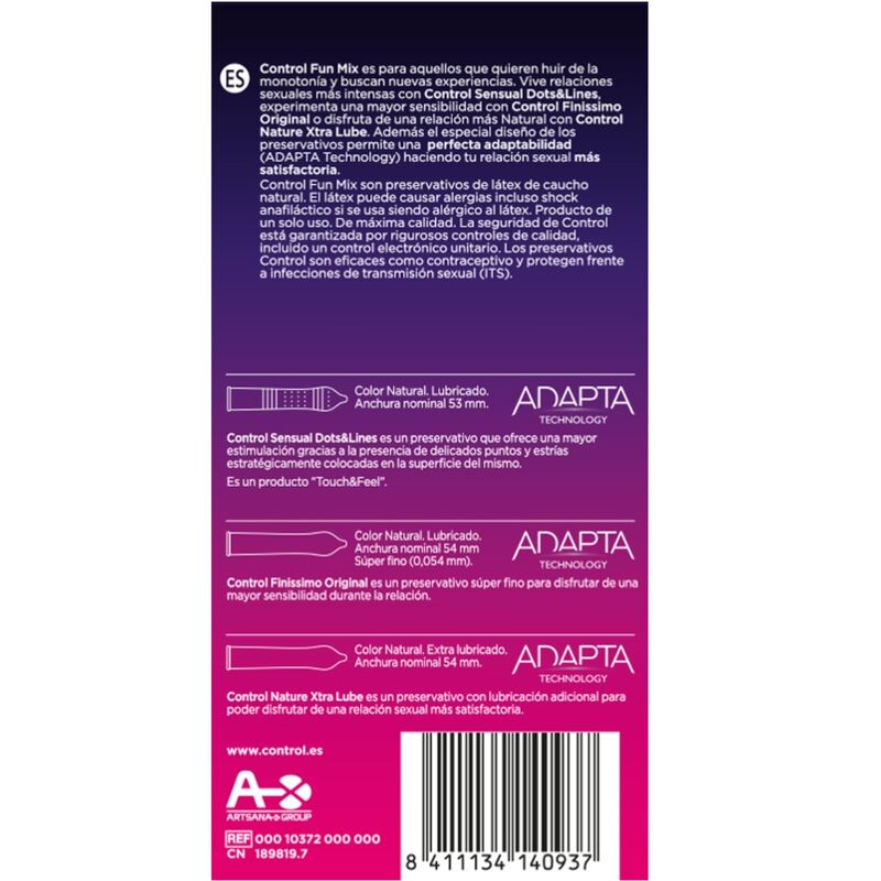 Pack Control Feel Fun Mix: 6 Preservativos Innovadores para Sensaciones Únicas - Touch&Feel, Finissimo y XtraLube