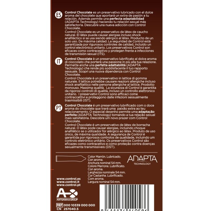Deléitate con condones de chocolate: lubricación suave, ajuste anatómico y testeados dermatológicamente (Caja de 12 unidades)