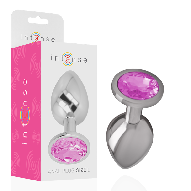 Plug Anal de Metal con Cristal Rosa - Talla L - INTENSE