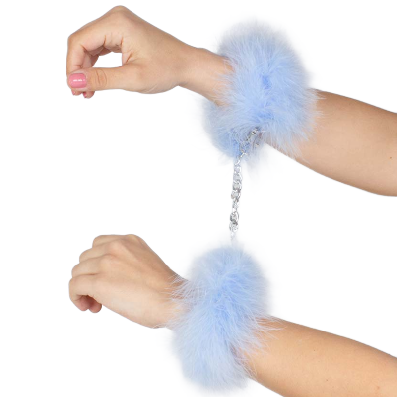 Secretplay Esposas de Plumas Marabou Color Azul para Juegos Eróticos