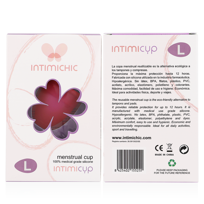Copa Menstrual de Silicona Médica Intimichic - Talla S - Comodidad y Seguridad para tu Salud Íntima