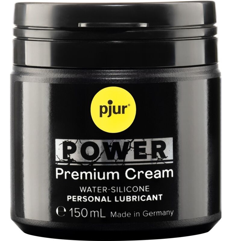 Lubricante Pjur® Power en crema de larga duración, seguro para condones y compatible con piel sensible, ideal para uso anal y grandes juguetes, en envase de 150 ml.
