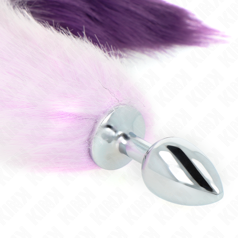 Plug Anal de Talla S con Cola Sintética Violeta de 40 cm - Medidas 7x3 cm