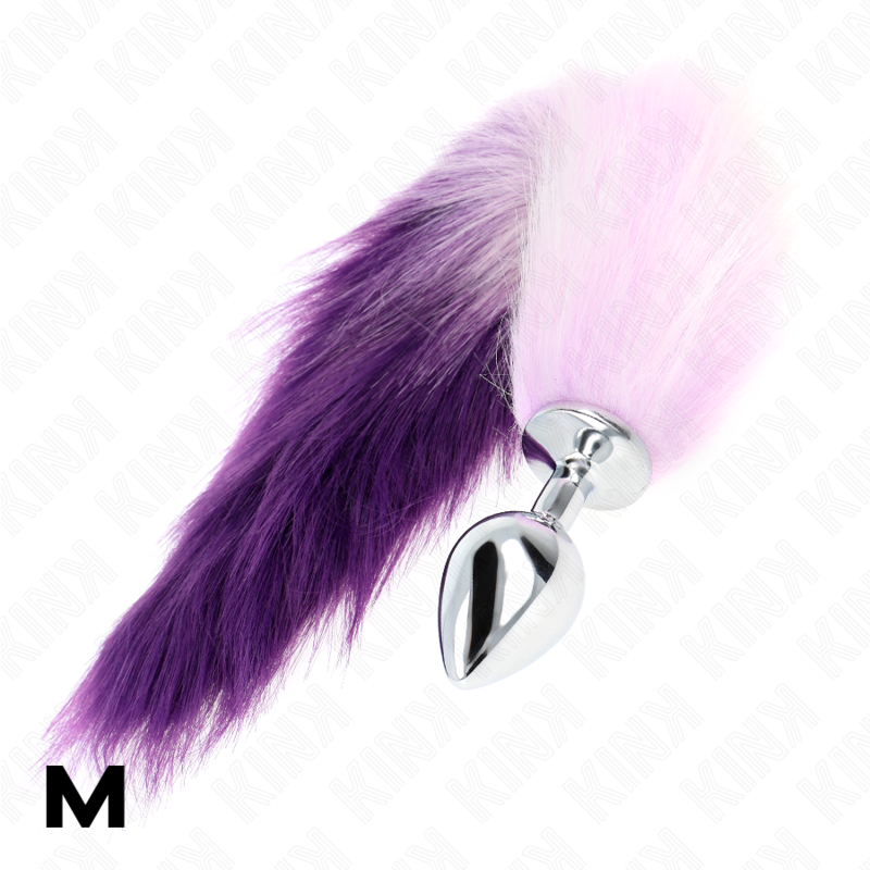 Plug Anal Talla M con Cola Sintética Violeta 40 cm - KINK