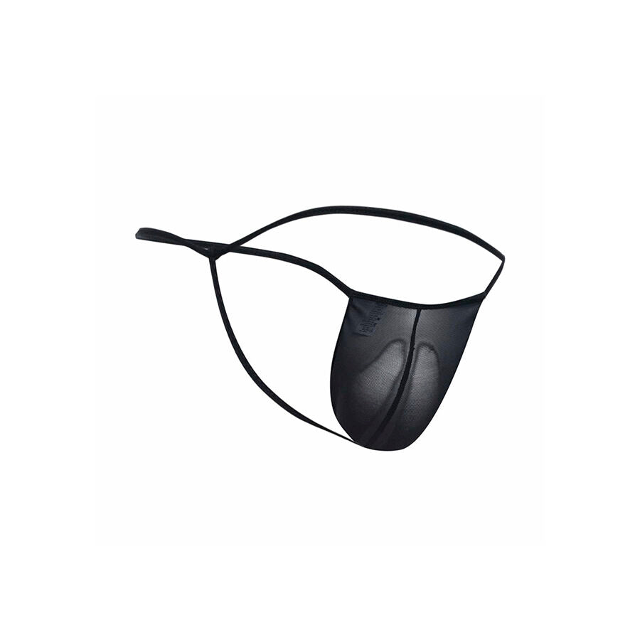MOB - TANGA TRANSPARENTE CON FORMA DE T NEGRO TALLA L/XL