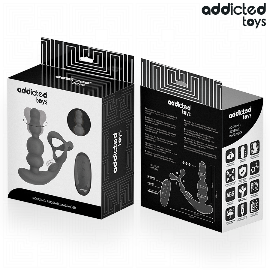 ADDICTED TOYS - MASAJEADOR PROSTÁTICO ROTATORIO CONTROL REMOTO