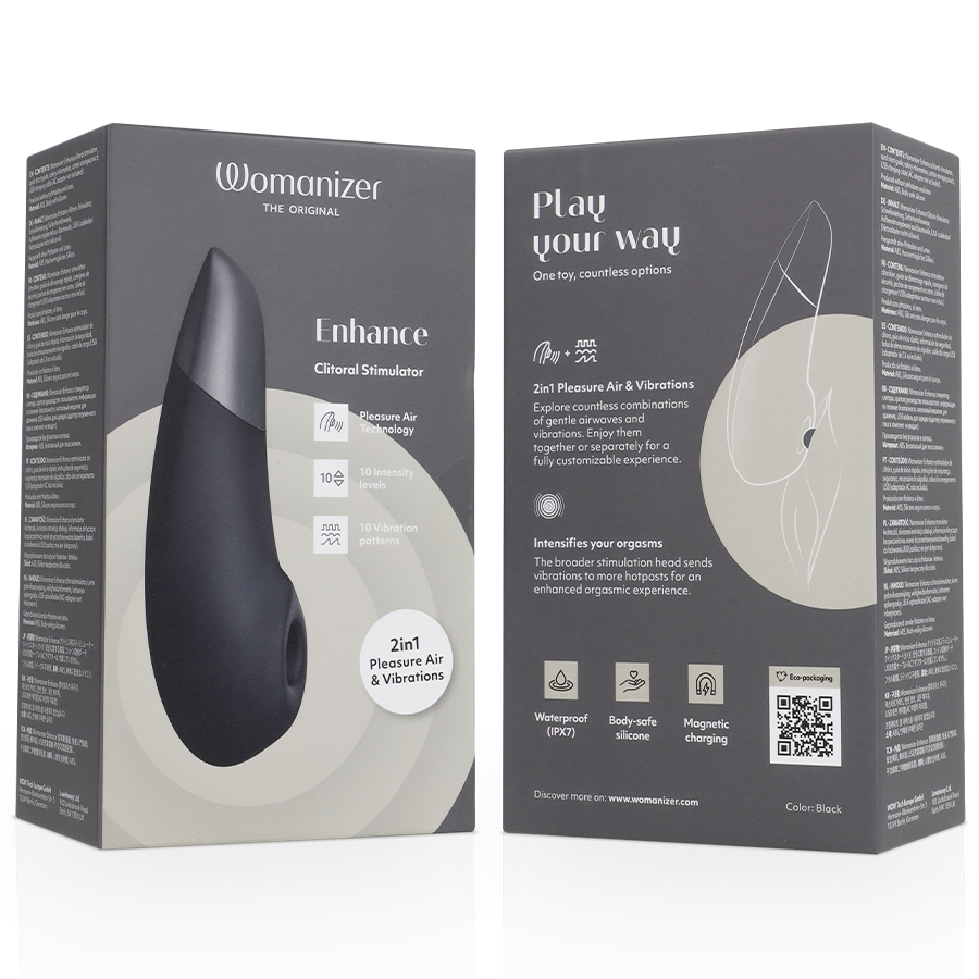 WOMANIZER - ENHANCE ESTIMULADOR DE CLITORÍS NEGRO