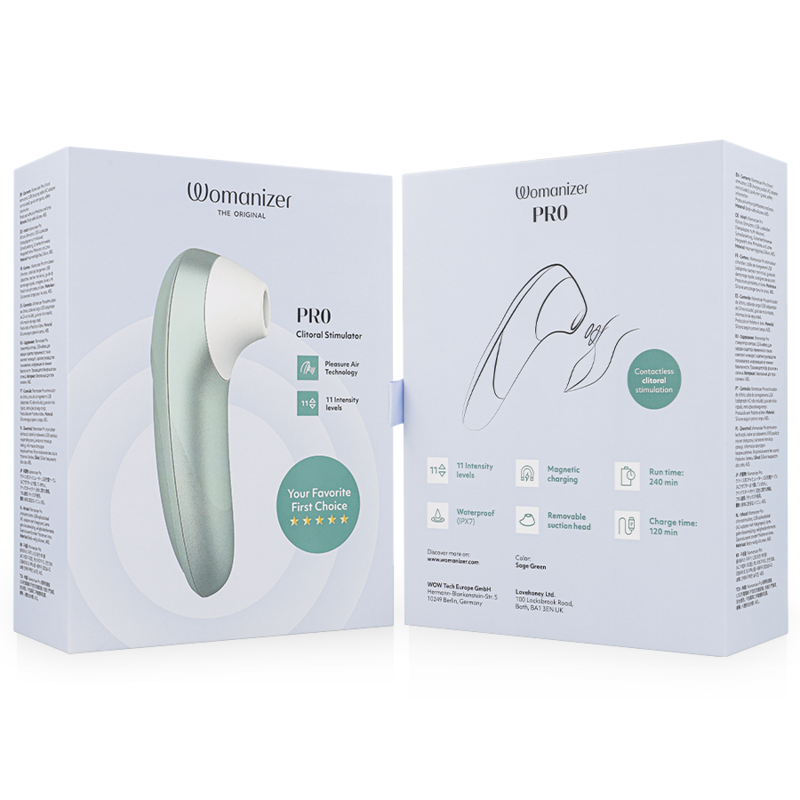 WOMANIZER - PRO VIBRANT ESTIMULADOR DE CLÍTORIS VERDE SALVIA