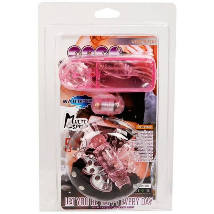 Arnés Vibrador con Mariposa Ajustable - Experiencia de Estimulación con Control de Velocidad (Color Rosa)