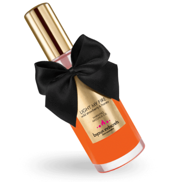 Aceite de Masaje Efecto Calor con Aroma a Fresa del Bosque - Despierta la Pasión y Fantasía con Bijoux Indiscrets