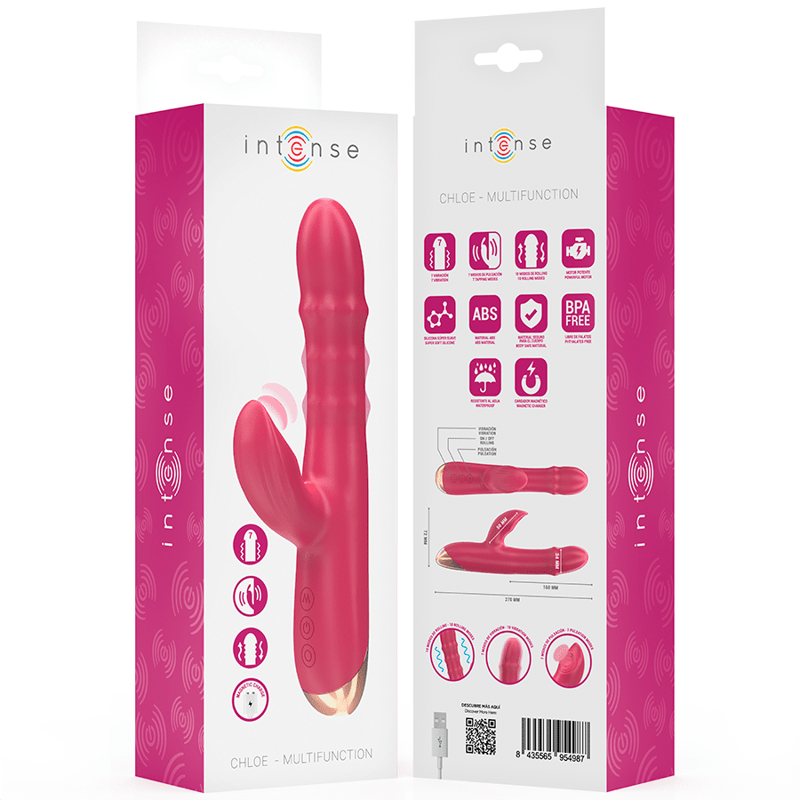 INTENSE - CHLOE VIBRADOR MULTIFUNCIÓN 3 EN 1 ROJO - Lover Dreams