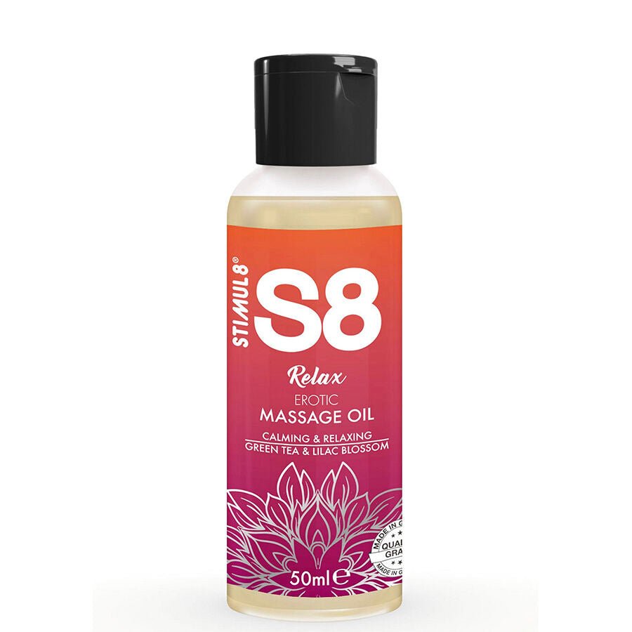 STIMUL8 - S8 RELAX ACEITE DE MASAJE ERÓTICO TÉ VERDE 50 ML - Lover Dreams