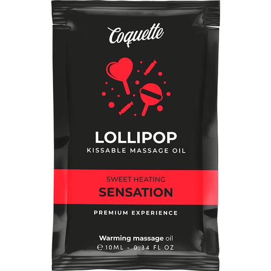 Aceite de Masaje Efecto Calor Sensation Coquette Chic Desire - Delicioso Sabor a Piruleta y Experiencia Kissable Premium - Lover Dreams