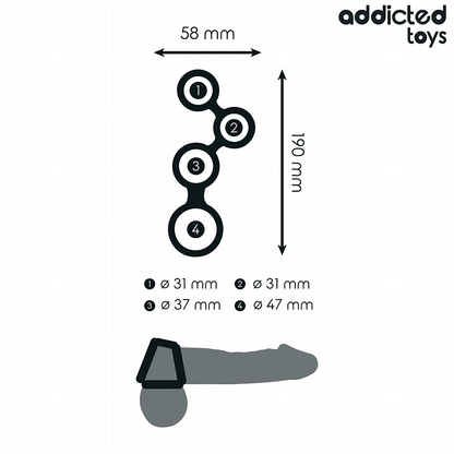 ADDICTED TOYS - ANILLO PARA EL PENE CON DIVISORES PARA TESTÍCULOS - Lover Dreams