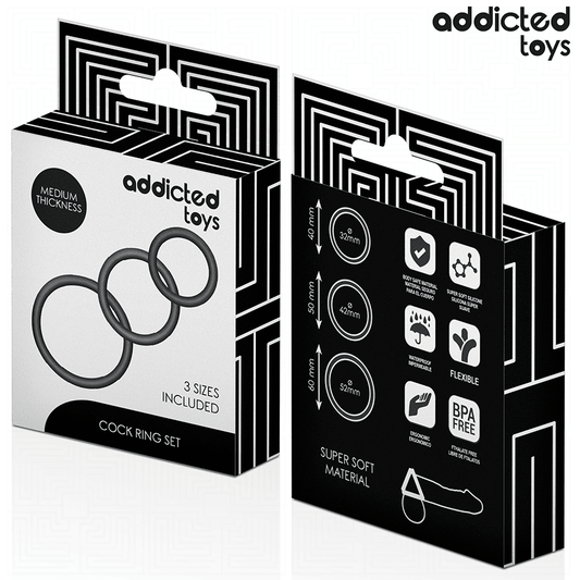 ADDICTED TOYS - SET DE ANILLOS SILICONA MODELO 2 - Lover Dreams