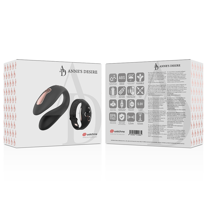 Anne's Desire - Estimulador Dual con Tecnología Watchme en Negro y Dorado - Lover Dreams