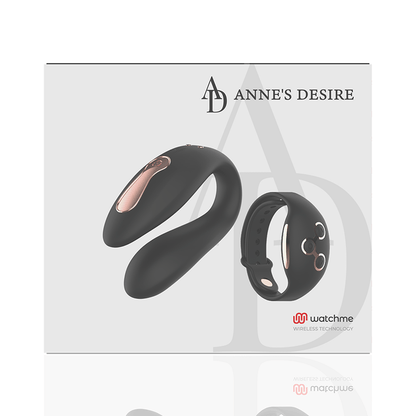 Anne's Desire - Estimulador Dual con Tecnología Watchme en Negro y Dorado - Lover Dreams