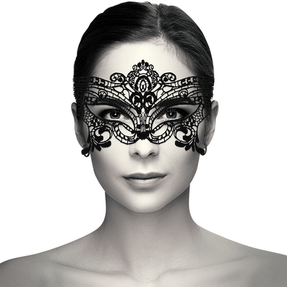Antifaz de Encaje Negro Ancho Coquette Chic Desire para Fiesta o Seducción - Lover Dreams