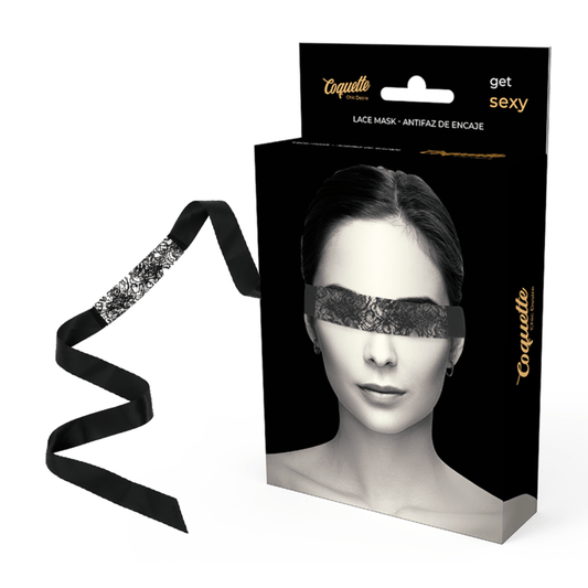 Antifaz de Encaje Negro con Cinta - Coquette Chic Desire - Lover Dreams