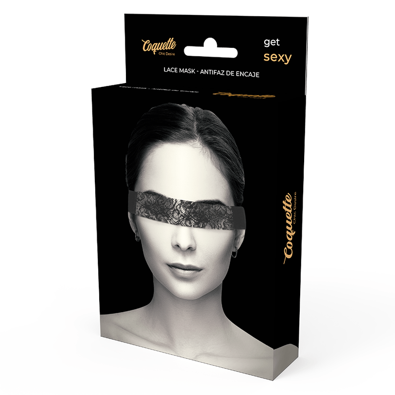 Antifaz de Encaje Negro con Cinta - Coquette Chic Desire - Lover Dreams