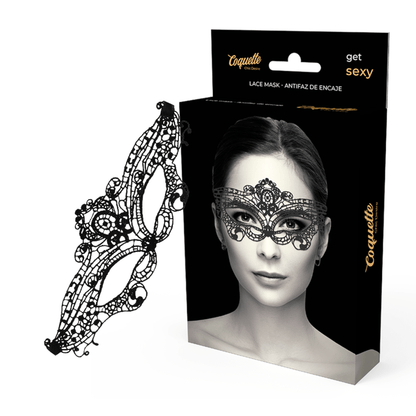 Antifaz de Encaje Negro Coquette Chic Desire - Elegancia y Seducción - Lover Dreams