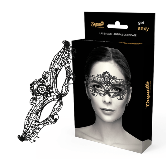 Antifaz de Encaje Negro Coquette Chic Desire - Elegancia y Seducción - Lover Dreams