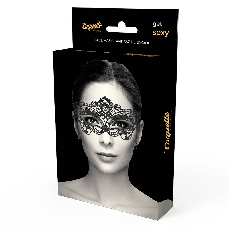 Antifaz de Encaje Negro Coquette Chic Desire - Elegancia y Seducción - Lover Dreams