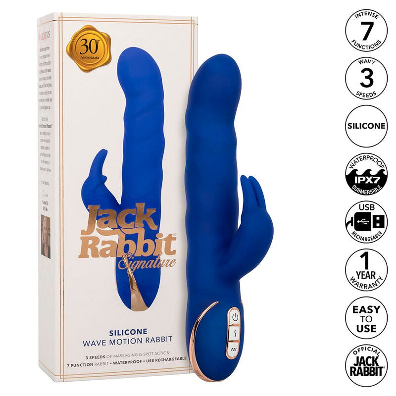 CALEXOTICS - JACK VIBRADOR RABBIT MOVIMIENTO DE ONDAS AZUL - Lover Dreams