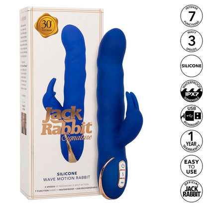 CALEXOTICS - JACK VIBRADOR RABBIT MOVIMIENTO DE ONDAS AZUL - Lover Dreams