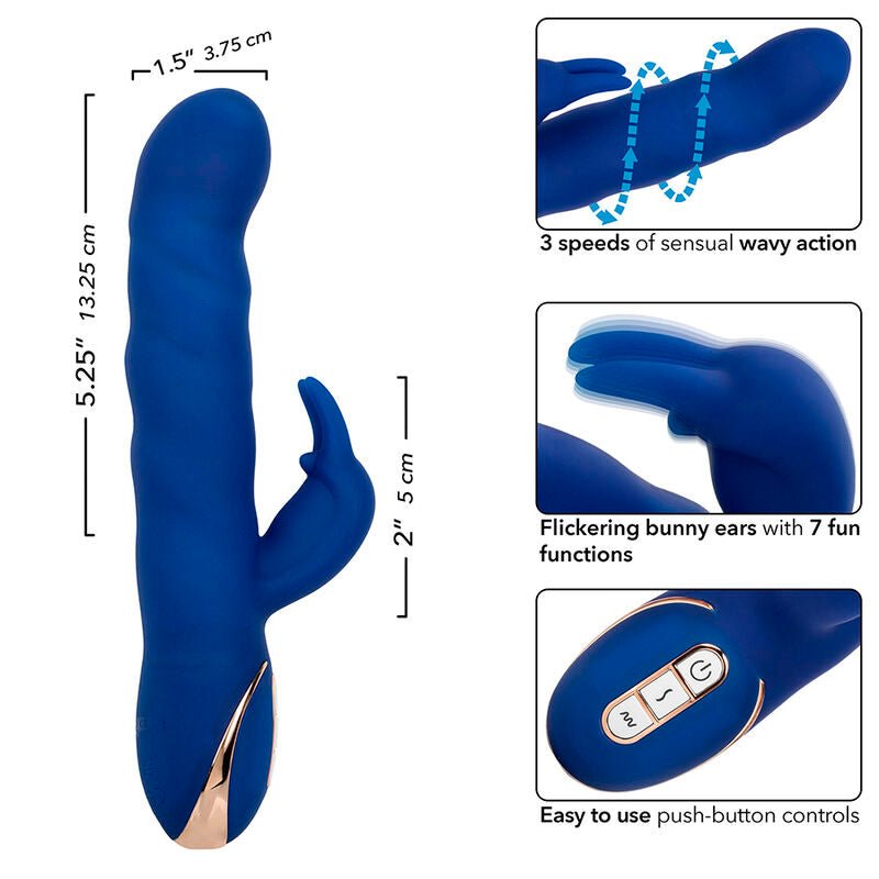 CALEXOTICS - JACK VIBRADOR RABBIT MOVIMIENTO DE ONDAS AZUL - Lover Dreams