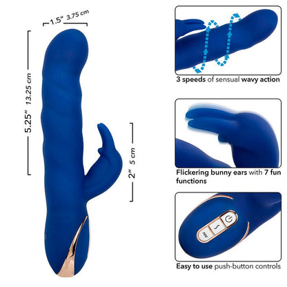 CALEXOTICS - JACK VIBRADOR RABBIT MOVIMIENTO DE ONDAS AZUL - Lover Dreams
