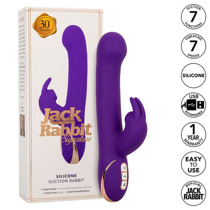 CALEXOTICS - JACK VIBRADOR RABBIT Y ESTIMULADOR 7 NIVELES DE VIBRACIÓN Y SUCCIÓN AZUL - Lover Dreams