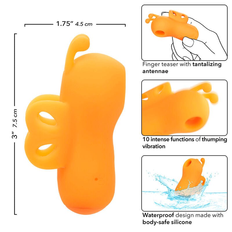 CALEXOTICS - NEON VIBES THE BUZZING VIBE ESTIMULADOR DE DEDO 10 VIBRACIONES NARANJA - Lover Dreams
