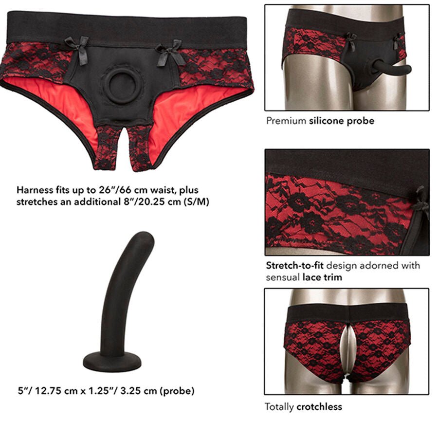 CALEXOTICS - SCANDAL SET DE BRAGUITAS SIN ENTREPIERNAS CON DILDO TALLA S/M - Lover Dreams