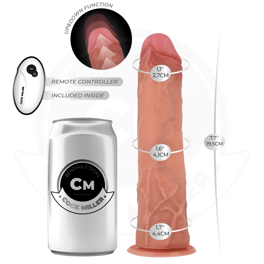 COCK MILLER - DILDO HIPERREALÍSTICO CON VENTOSA Y THRUSTING CON CONTROL REMOTO 19,5 CM - Lover Dreams